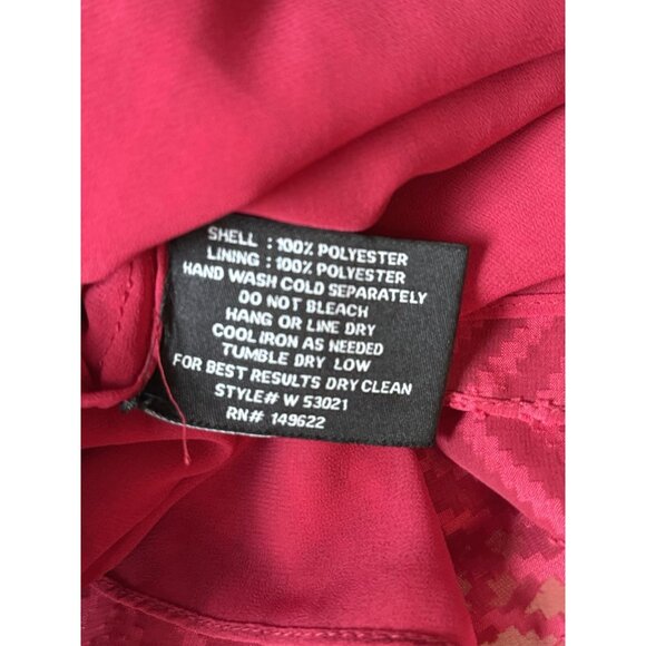 Walter Baker Belinda Sheer Chevron Wrap Top Sz XL Red Romantic Evening Holiday - Picture 9 of 11